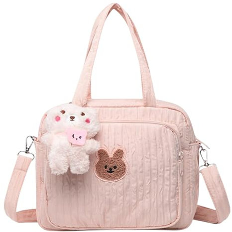 EHOTER Sac De Maternité Pour Bébé Matelassé Grande Capacité - Couche Maternelle, Toilette, Bagage Voyage Fourre-Tout - Cadeau Pour La Mère (Rose)