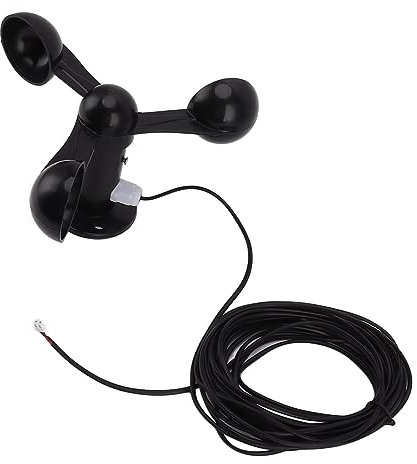 Anemometro con Sensore di velocità del a 3 Tazze, Anemometro con Sensore di velocità del con Cavo Impermeabile da 8 M Foro di Montaggio da 4 Cm, Tazze con Sensore di