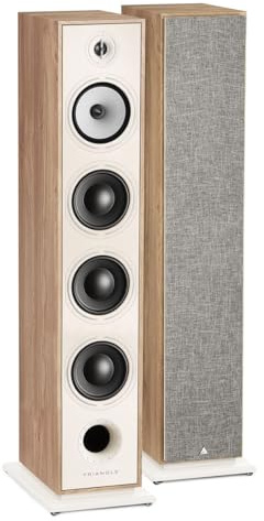 Triangle - BOREA BR09 Hi-Fi Floorstanding Speaker - Admissible Power 170W - Output 92 dB/W/m - 16 cm Speakers - Versatile Music and Home Cinema - 206 x 1095 x 314 mm - Light Oak (Pair)