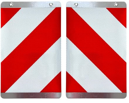 MelTruck 1 juego de banderas de advertencia con soporte de aluminio, marca de advertencia, plataforma de carga, plataforma elevadora, camión