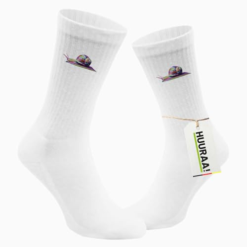 Huuraa calzini Lumaca Calzini da tennis regalo bianchi taglia 37/41 Lumaca Presente