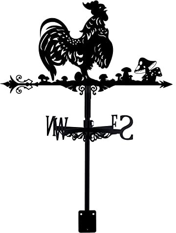 Girouette en forme de champignon en forme de coq - Décoration de jardin en métal pour toit, jardin, terrasse, cour, ferme
