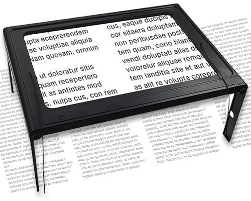 Lente D'Ingrandimento Da Lettura, 27.5 * 20.5cm Lente Ingrandimento Con Luce Lente Ingrandimento Per Anziani Lettura Lente Mani Libere Con Supporto Perfetta Per Leggere Libri, Cucito E Punto Croce
