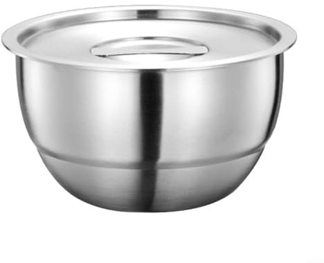 UTTASU Cuenco de arroz de acero inoxidable con tapa, práctica herramienta de cocina para cocinar al vapor y servir alimentos