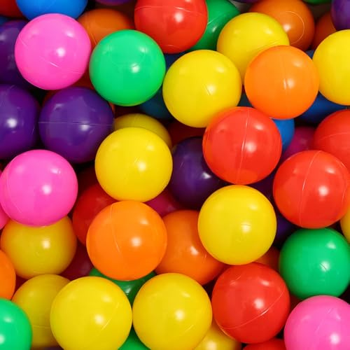 Suncuber Ball Pit Balls for Toddlers: 50 Colorful Non-Toxic Balls – BPA-Free, Phthalate-Free, Crush-Resistant Plastic, 2.2 Inches, Perfect Toy for Boys and Girls, Ideal for Ball Pit Play