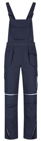 BWOLF Drift Ice Arbeitslatzhose Männer Winter Latzhose Herren Winter Arbeitshose mit Latz Wasserdicht Reflektierende mit vielen Taschen (Blau, XL)