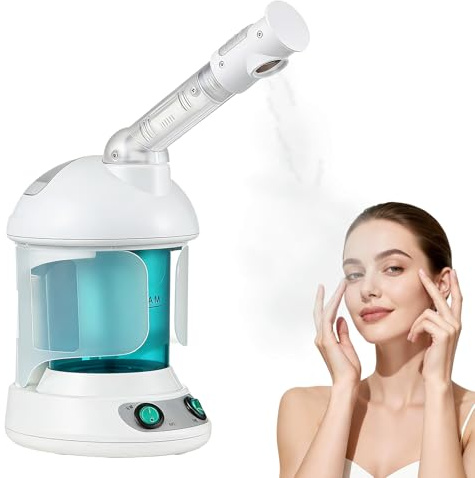 GBKDQQ Vaporizador Facial: Sauna Facial Nano Iónico, Humidificador de Aire Caliente, Vaporizador Facial Caliente, Vapor Facial para Spa Facial, Sauna Casera o de Salón, Spray Giratoria de 360°