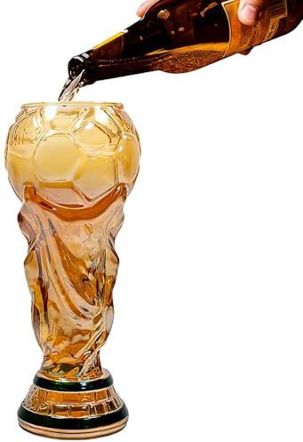 SKIKHN Jarra de Cerveza de Fútbol, 500 ml Trofeo de Cerveza para Fiestas, Vasos Cerveza para Copa del Mundo, Vasos de Cerveza, Ideal para Fiestas y Bares para los Amantes del Fútbol