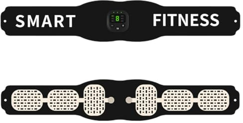 MAGICLULU Cinturón de Fitness USB Recargable para Ejercicio Abdominal, Dispositivo de Entrenamiento Inteligente Negro, Equipo para Fortalecer Abdomen y Espalda, Uso Doméstico Unisex