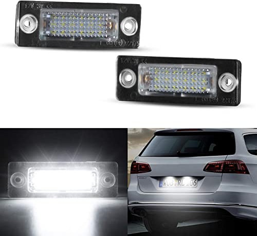 OZ-LAMPE 2 x LED Number License Plate Light,Rear Lamps for VW Caddy Golf Plus Jetta T5 7H 7J Touran,18 SMD White light with Canbus Error Free Waterproof Number Plate Lamps Assembly
