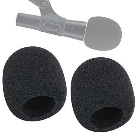 2 Pack Microphone Foam Cover for Shure SM58 SM57, Professional Mic Windscreen Pop Filter, Thick High-Density Sponge Shield for Most Handheld Wireless Mics, for Karaoke, Podcast, Stage