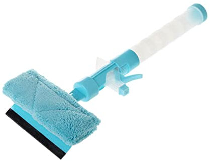 Cabilock Window Squeegee Sprayer Plastic Glass Cleaning Tool Water Spray Window Wiper for Bathroom Shower Mirror Car Tiles Blue