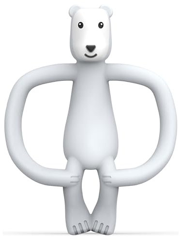 Streichholz-Affe Matchstick Monkey Beißring Tiermotiv - Baby Zahnungshilfe - weiche Noppen massieren wundes Zahnfleisch - Silikon - BPA-frei - Greifling für Zahnen ab 3 Monaten - Pomelo Eisbär