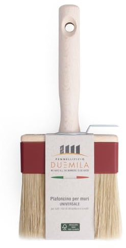 PENNELLIFICIO 2000 | Pincel de Techo Profesional para Pintores y Pintores, con Mango de Madera, Pincel de Pintura, para Pinturas murales, 3 x 10 cm – Fabricado en Italia
