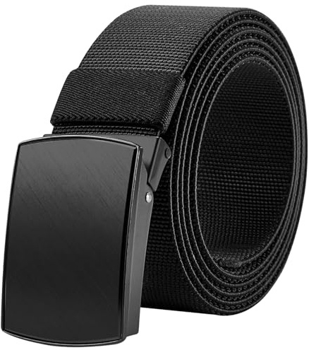 Bluecton Herren Gürtel Stoffgürtel Schwarz Männer Gürtel Übergröße Arbeitsgürtel 140cm