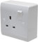 Single Socket with 25mm Pattress Surface Box Double Pole 13A Switched Round Edge White