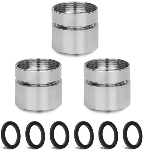 3 pièces Kit d'adaptateur de robinet, CNYMANY Femelle M24 mm vers Femelle M24 mm pour aérateur de cuisine Adaptateur de robinet d'évier Raccord de tuyau d'arrosage Filtre à eau standard