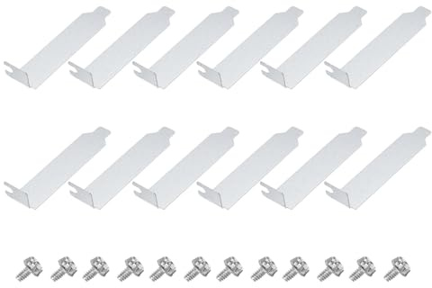 sourcing map 12 pezzi argentati slot PCI copertura filtro antipolvere, piastra di chiusura deflettore di ventilazione staffa espansione per case computer