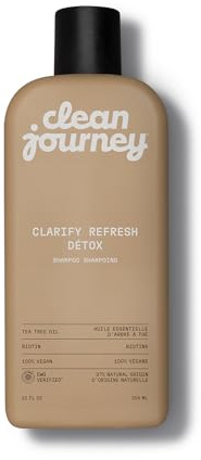 cleanjourney Clarify Refresh Detox Hair Shampoo, EWG Verified, Infused with Tea Tree Oil and Biotin, For Oily Hair + Buildup, Clean Ingredients, Vegan, Fresh Scent, 354 mL