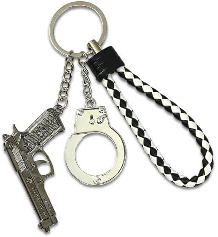 DWFEYOI, mini llavero de esposas de simulación, lindo mini llavero de esposas de simulación, regalo conmemorativo para niñas y niños, llavero portátil decorativo (plata) (A)