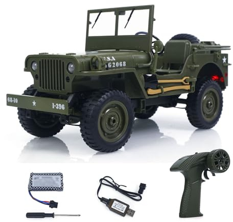 Toucan RC Hobby 1:10 RC-Geländewagen C8815 4WD Ferngesteuerter Rock Crawler Militär-LKW-Modell Crawler RTR Akku LED-Leuchten Outdoor Geburtstags