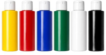 Tygfärger set – tvättbara textilfärger för ljusa tyger – perfekt för t-tröja målning, gör-det-själv-textildesign, väskor, kudde (6 färger x 60 ml)