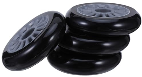 Mikinona 4 Pezzi Ruote Nere in Plastica per Skateboard e Pattini Rotelle a Doppia Serie Resistenti all Usura Silenziose e Adatte per Uso Interno ed Esterno