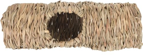 GLEAVI Tunnel Pratique Beige Chinchilla la Hamster Tissé pour Paille et Picots Facile à Utiliser Cachette Cage pour Petits Animaux Domestiques