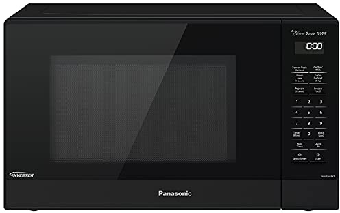 Panasonic NN-SN65KB Microwave Oven with Inverter Technology 1200W, 1.2 cu.ft. Small Genius Sensor One-Touch Cooking, Popcorn Button, Turbo Defrost-NN-SN65KB (Black)