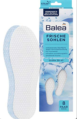 balea Färska sulor – storlek 39–41 – vit – 8 par