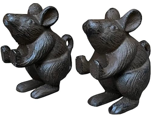 Selections Cast Iron Mouse Decorative Doorstop Door Holder - Pack of 2