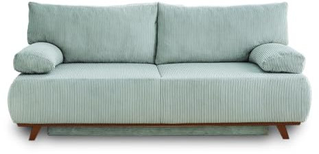 Bestmobilier - Canapé Convertible avec Coffre Cristal en Velours Côtelé - Canapé Lit - Sofa Bleu 3 Places - Salon