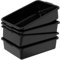Zopnny 4-Pack 13 L Plastic Washing Up Bowls, Commercial Food Grade Bus Tub, Shallow Storage Tray, Black