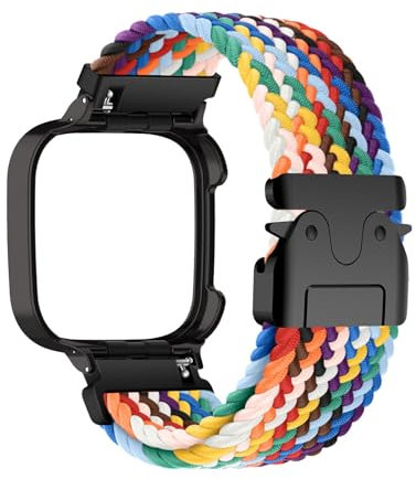 Weich Nylon Armband für Redmi Watch 3 Lite/Watch 3 Active Ersatzarmband, Verstellbarer Metallschnalle Geflochtene Sport Uhrenarmband Kompatibel mit Redmi Watch 3 Lite/Watch 3 Active Armband (25,M)