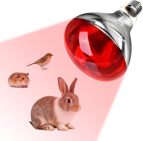 RNPKZ Lámpara de calor para reptiles, terrario, 250 W, lámpara de luz roja, lámpara de calor E27 para pollos, lámpara de calefacción por infrarrojos para reptiles, animales, mamíferos, gallineros