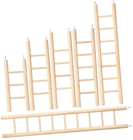 Gatuida Scala per Uccelli in Legno 6 Pezzi Colorata, Giocattolo da Masticare e Arrampicarsi per Pappagalli e Piccoli Uccelli, Accessorio per Gabbie, per Esercizio e Gioco in Voliera