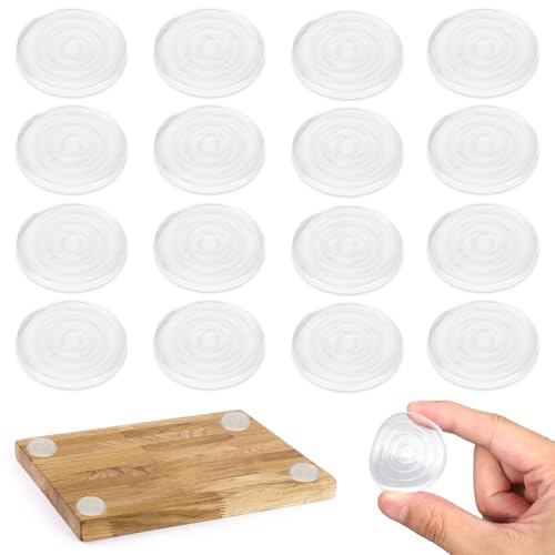 16 Pzs Almohadillas Antideslizantes para Patas de Tabla de Cortar, 4cm Patas Tabla Cortar Silicona Más Grandes y Gruesas Autoadhesivas con Almohadillas Antideslizantes para Bandejas Sillas Muebles