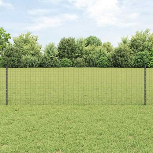 Recinzione a bastoncini, recinzione con palo grigio 0,6 x 10 m, recinzione in acciaio per giardino, recinzione di sicurezza