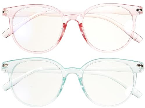 Healifty 2Pcs Blue Light Blocking Glasses Anti-Blue Light Glasses Computer Game Glasses Blue Light Blocking Eyewear for Women Men Kids Teens Eye Protection