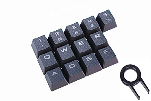 13 Keys Non-Slip Backlit keycaps Gaming Performance FPS MOBA Key Caps OEM Profile for Corsair K70 K100 RGB K95 K65 K68 K63 Mechanical Gaming Keyboards DIY Replace (Grey)