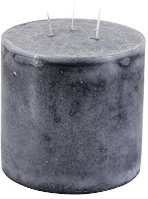 Hochwertige Mehrdochtkerze/Dreidochtkerze – Gefahrloses & Gleichmäßiges Abbrennen - Stumpenkerze (Anthrazit, Ø 15 cm/Höhe 15 cm)