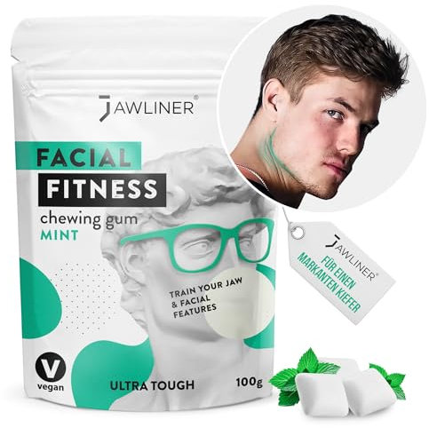 Jawliner® – Pionierarbeit für den robustesten handgemachten 15x härteren Kieferlinienkaugummi. Inklusive 12-wöchigem Coaching – Zuckerfreier Minzkaugummi – Kaugummi zum Miauen (2-Monats-Packung)