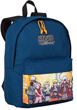 Sac à dos école américain Naruto - poche principale et poche avant - compartiment pour ordinateur et intérieur doublé - bretelles et dos rembourrés - 40 x 31 x 13 cm - Toybags