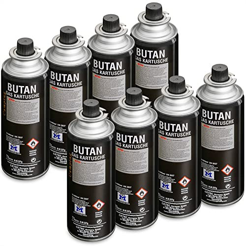 Greenpoint Gaskartusche 227g - 8 Stück Butangas für Campingkocher, Gaskocher und Camping