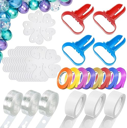 cersaty® Ballon Clips set, Pflaumenförmige Blumenclips Ballon mit Luftballon Girlande Band für Party,Hochzeit,Geburtstag,Verlobung,Babyparty,Weihnachten