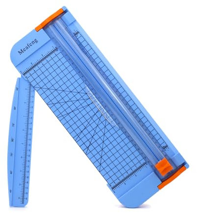 Papierschneider 12 Zoll A4 Schneidemaschine Papier Schneidegerät Papier Cutter mit Automatischer Sicherheit Schutz und Seitenlineal Schneidegerät für Papier, Fotos, Handwerksprojekt, Etikett-Blau