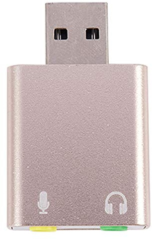 Rfeeuubft Tarjeta de sonido USB 7.1, conector USB externo para auriculares de 3,5 mm, adaptador de audio estéreo, micrófono, tarjeta de sonido para PC, ordenador portátil