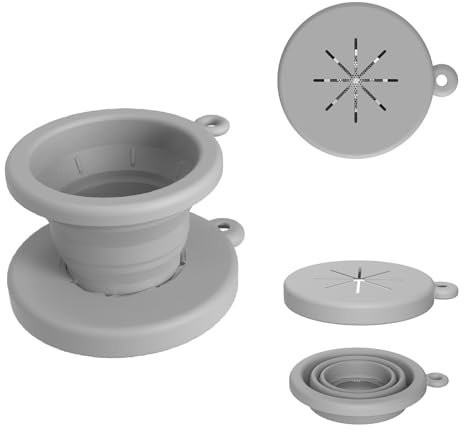 lomonmen Faltbarer Kaffee Tropfer,Kaffeefilter Faltbar Silikon,Tragbar Kaffeefilterhalter,Kaffeefilter Wiederverwendbar für Zuhause,Camping,Büro,Café,Reisen (grau)
