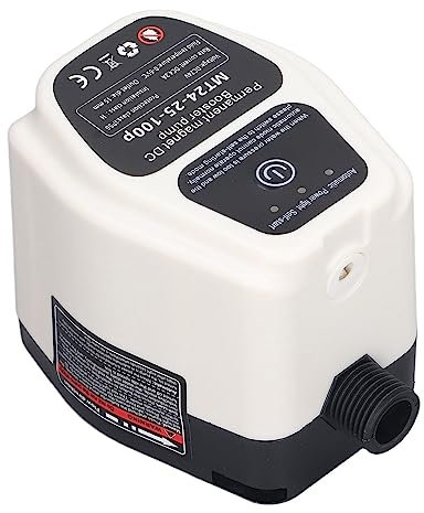 Bomba de Refuerzo, Mini Bomba de Refuerzo de Presión de 24 V CC 100 W 25 L con Modo Inteligente, Protección contra Escasez para Uso Doméstico (Enchufe de la UE)