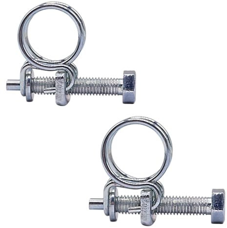 SKIR'CO (2 pezzi) Morsetti per tubi regolabili a doppio filo 19-22 mm, fascette stringitubo in acciaio zincato, clip per tubi di diametro regolabile